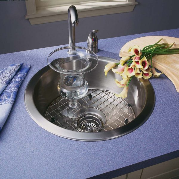 Houzer Hospitality 18 inch Stainless Steel Drop-in Topmount Round Bar and Prep Sink