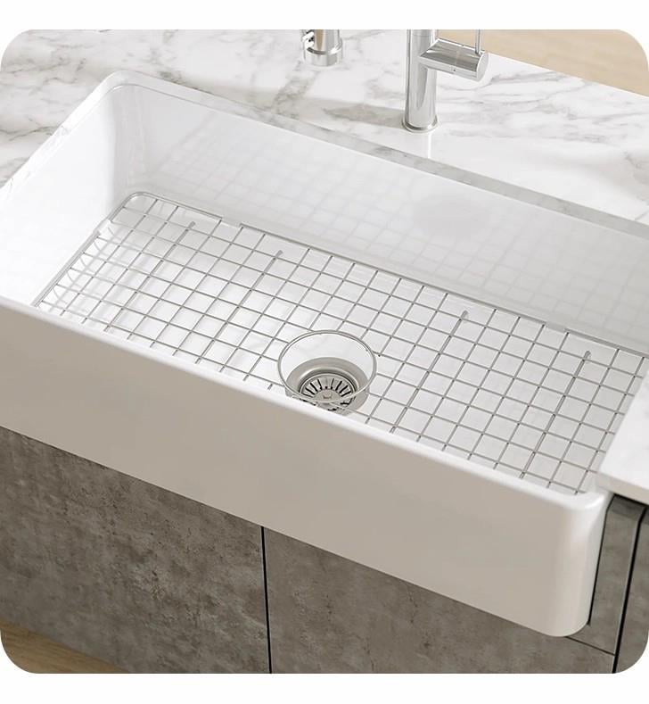 LaToscana 33 1/2" Stainless Steel Bottom Grid for Kitchen Sink in White