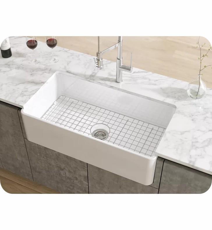 LaToscana 33 1/2" Stainless Steel Bottom Grid for Kitchen Sink in White