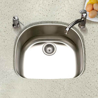 Thumbnail for Houzer Eston 24 inch Stainless Steel Undermount Single D Bowl Kitchen Sink with Strainer & Bottom Grid