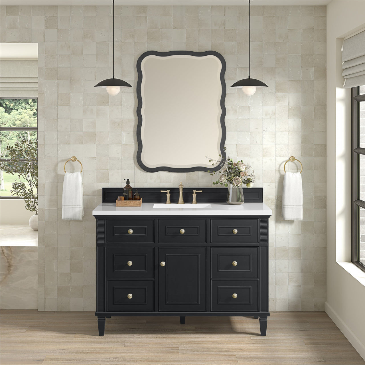 James Martin Rowyn Wavy 28" Mirror - Luxe Bathroom Vanities