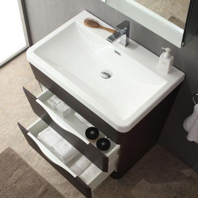 Fresca Milano 32" Chestnut Modern Vanity w/ Medicine Cabinet Free Faucet Vanity Fresca 