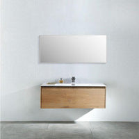 Thumbnail for Eviva Madeira 36 in. Oak Wall Mount Bathroom Vanity with White Integrated Acrylic Sink Vanity Eviva 