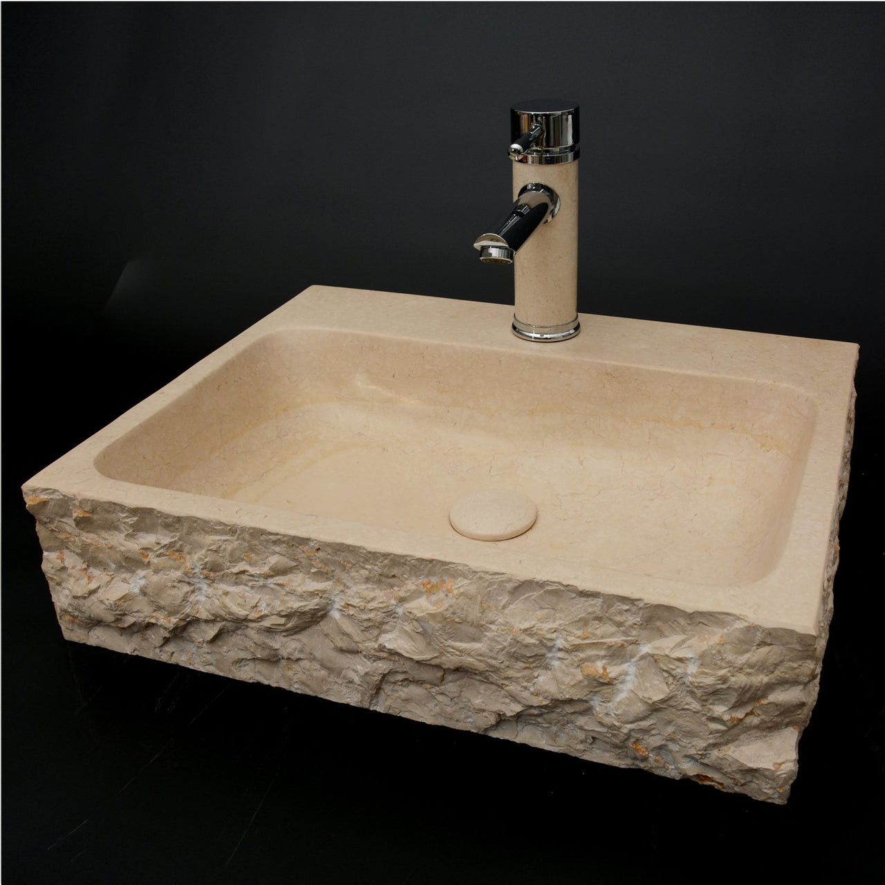 Eviva Stonie 20 in. Beige Marble Vessel Sink Bathroom Vanity Eviva 