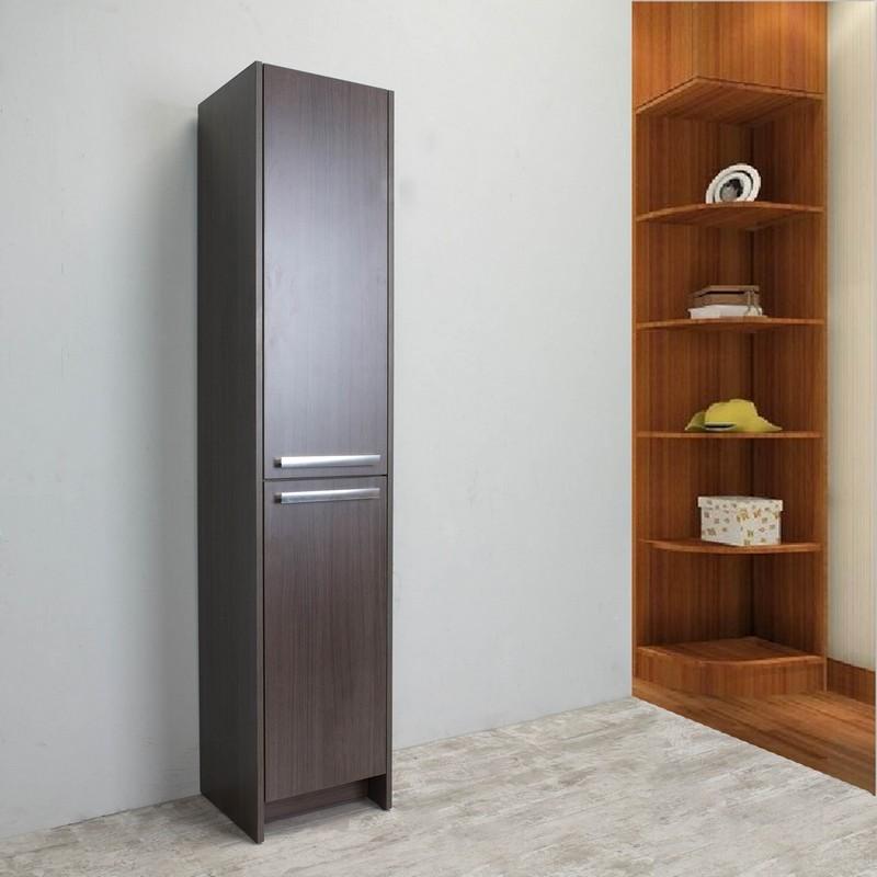 Eviva Lugano 16 Inch Modern Bathroom Linen Side Cabinet Storage, Rosewood Linen Cabinet Eviva 