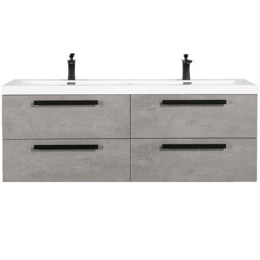Eviva Surf 57″ Modern Bathroom Vanity Set with Integrated White Acrylic Double Sink Vanity Eviva Cement Grey 