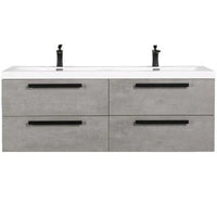 Thumbnail for Eviva Surf 57″ Modern Bathroom Vanity Set with Integrated White Acrylic Double Sink Vanity Eviva Cement Grey 