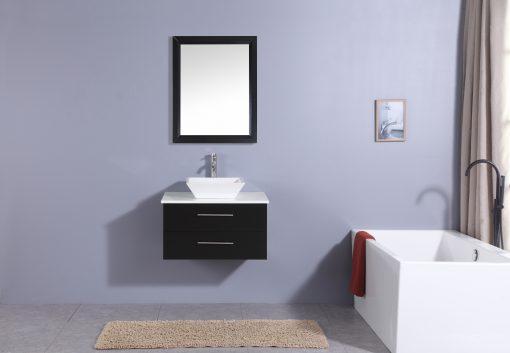 Totti Wave 24″ Modern Bathroom Vanity w/ Super White Man-Made Stone Top & Sink Vanity Eviva 
