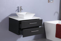 Thumbnail for Totti Wave 24″ Modern Bathroom Vanity w/ Super White Man-Made Stone Top & Sink Vanity Eviva 