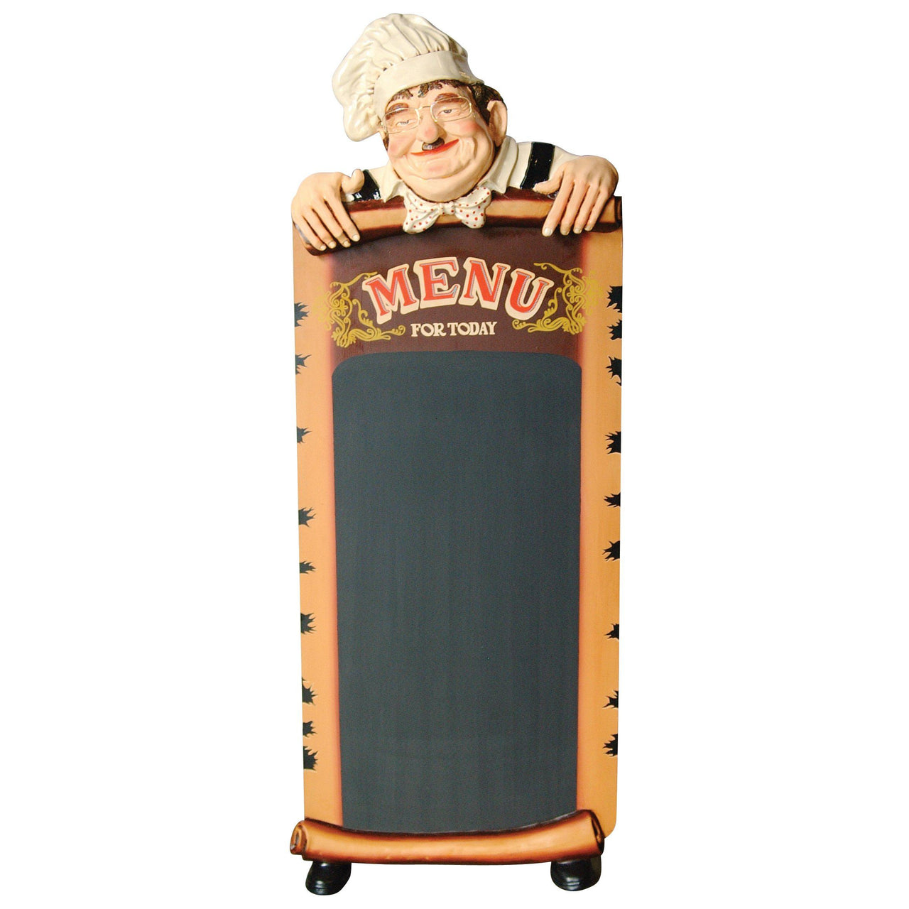 AFD Standing Chef with Chalkboard 60" Tall Statuary AFD Multi-Colored 