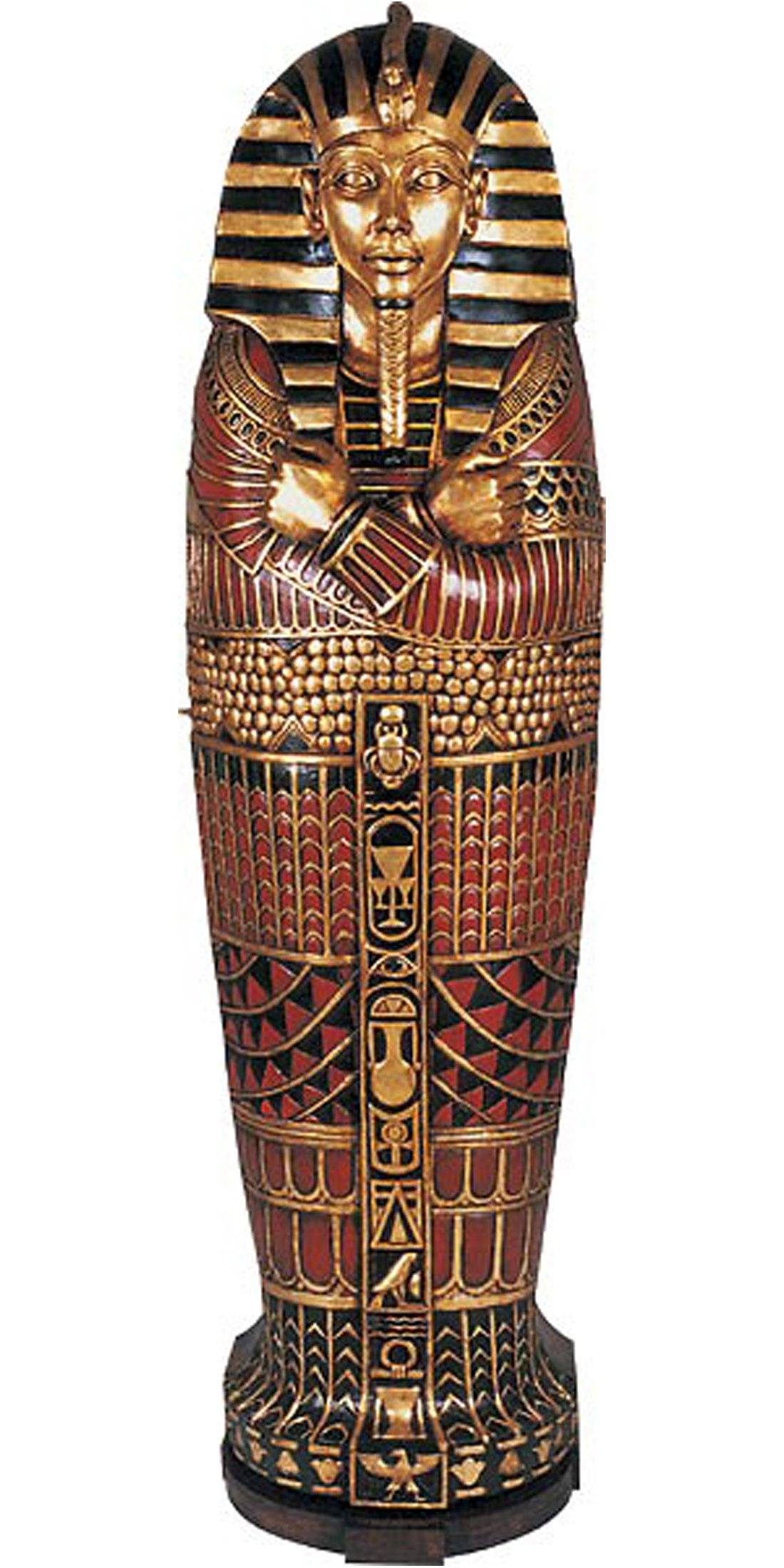 AFD Egyptian Sarcophagus Cabinet Statuary AFD Multi-Colored 