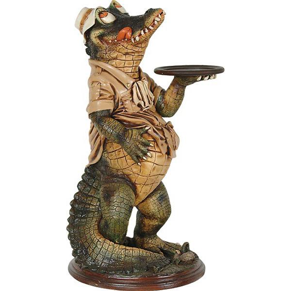 AFD Crocodile Butler with Tray 39" Décor AFD Multi-Colored 
