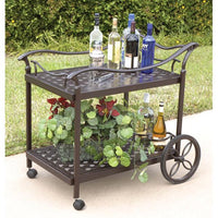 Thumbnail for AFD Savannah Outdoor Aluminum Serving Tea Cart Carts AFD Brown 