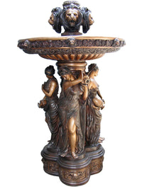 Thumbnail for AFD 4 Season Lady with Lion Face Fountain Décor AFD Bronze 