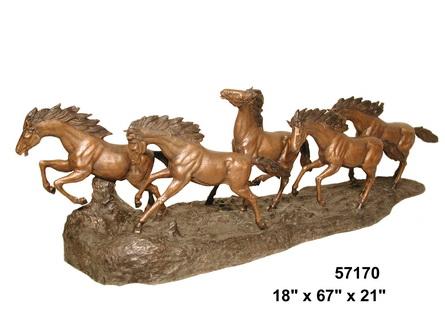 AFD Five Horses Running Décor AFD BROWN 