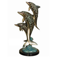 Thumbnail for AFD 3 Dolphins on Marble in Special Patina Décor AFD Multi-Colored 