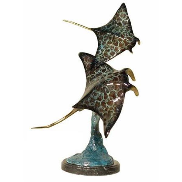 AFD Manta Ray Twin in Special Patina on Marble Base Décor AFD Multi-Colored 