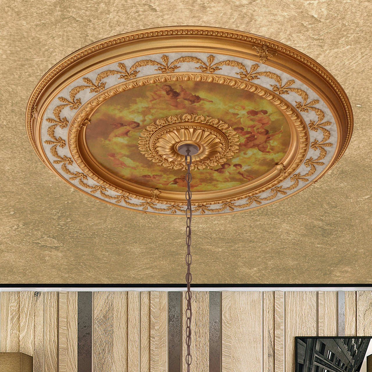 AFD Sistine Round Chandelier Ceiling Medallion Medallions AFD Multi-Colored 