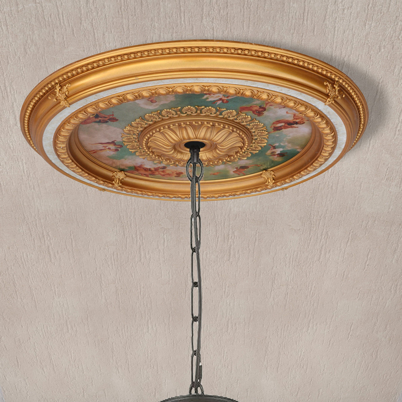 AFD Cherub Sky Round Chandelier Ceiling Medallion Medallions AFD Multi-Colored 