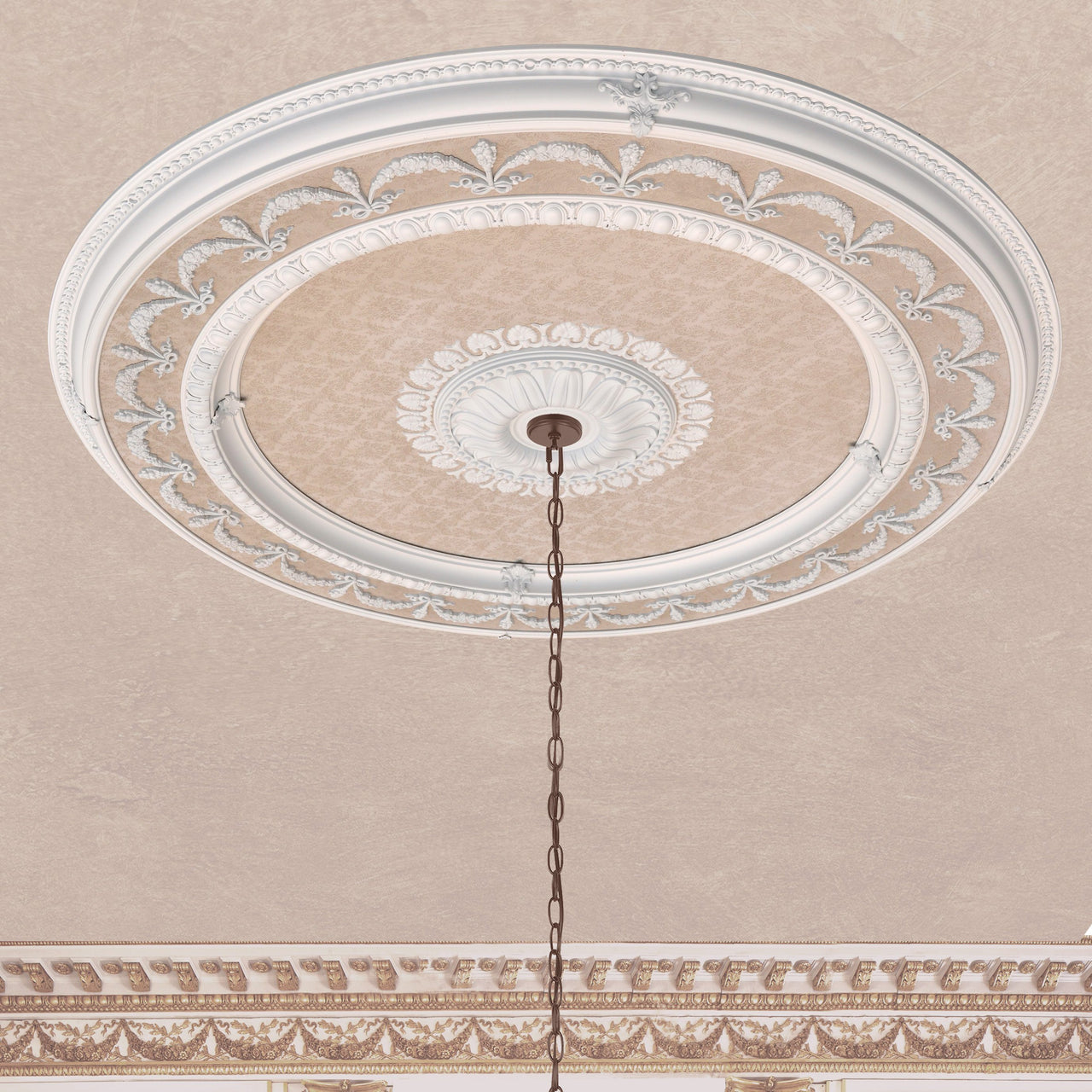 AFD Blanco Wreath Round Chandelier Ceiling Medallion Medallions AFD Multi-Colored 