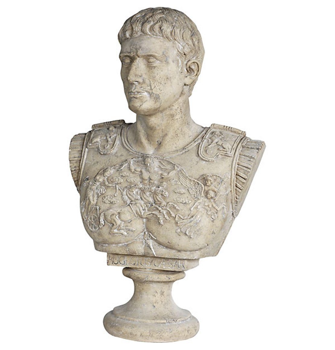 AFD Augustus Caesar Faux Stone Bust 32.25" Tall Décor AFD Stone 