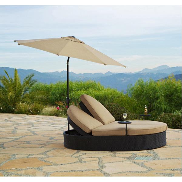 AFD Solara Outdoor Double Chaise with Umbrella Chaise AFD Multi-Colored 