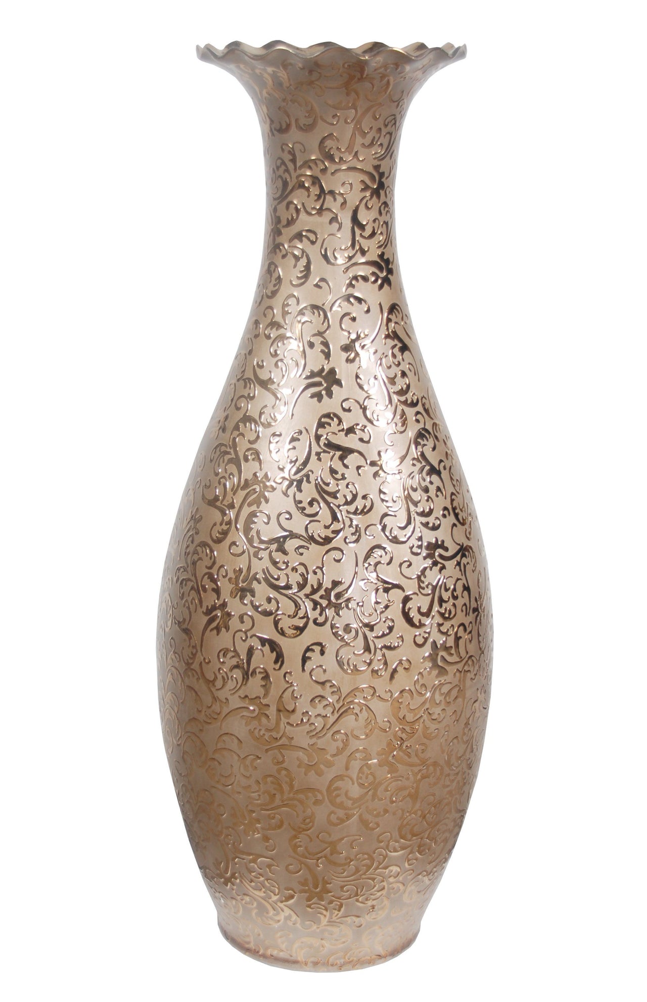 AFD Golden Scroll Carved Vase Décor AFD Gold 