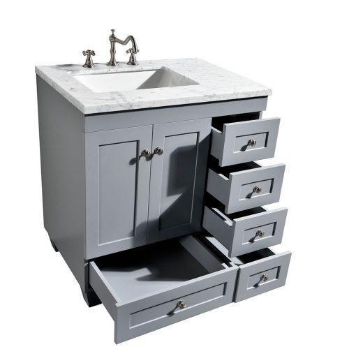 Eviva Acclaim 28″ Transitional Bathroom Vanity w/ White Carrara Top Vanity Eviva 