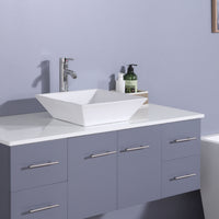 Thumbnail for Totti Wave 48″ Modern Bathroom Vanity w/ Super White Man-Made Stone Top & Sink Vanity Eviva 