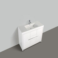 Thumbnail for Eviva Grace 48 in. White Bathroom Vanity with White Integrated Acrylic Countertop Vanity Eviva 