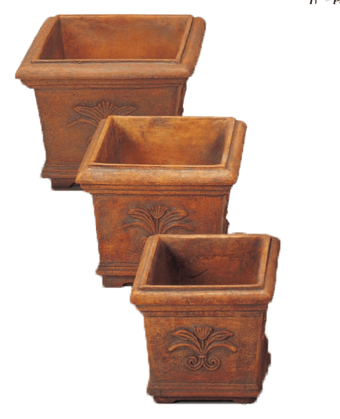 Florentine Square Cast Stone Outdoor Garden Planter Planter Tuscan 