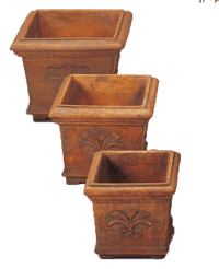 Thumbnail for Florentine Square Cast Stone Outdoor Garden Planter Planter Tuscan 