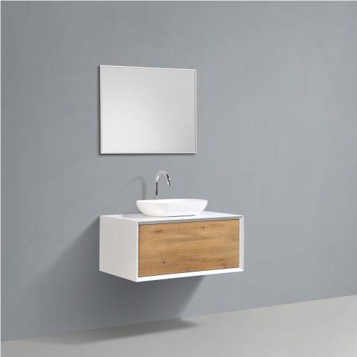 Eviva Santa Monica 36″ Wall Mount Bathroom Vanity w/ Solid Surface Sink Vanity Eviva White Oak 
