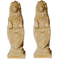 Thumbnail for AFD Heraldic Lion Set of 2 Statuary AFD Stone 