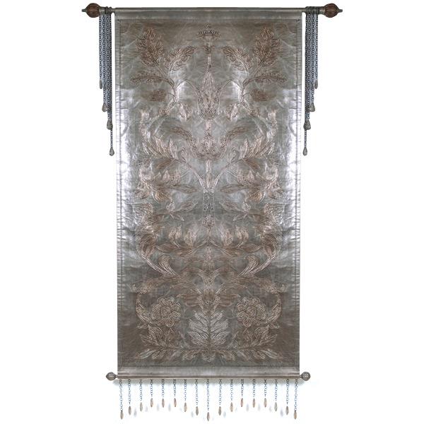 AFD Silver Scroll Leather Tapestry Décor AFD Multi-Colored 
