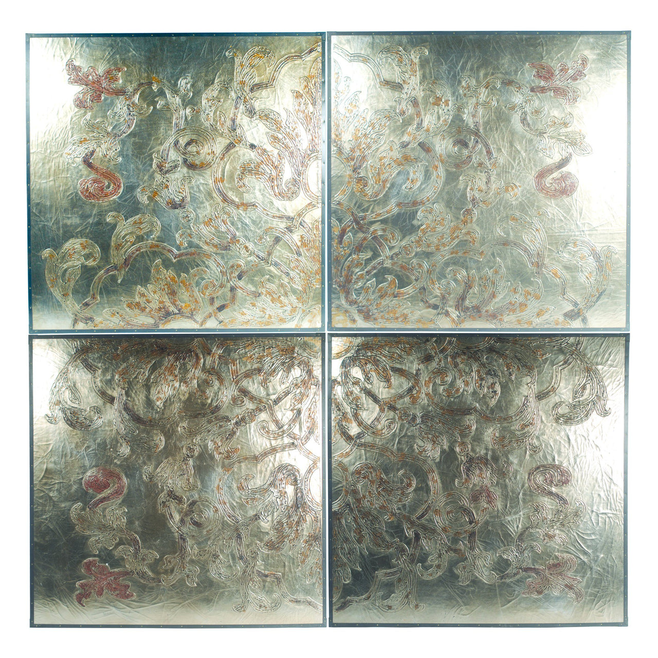 AFD Silver Coramandel Large Wall Art Set 4 Décor AFD Multi-Colored 