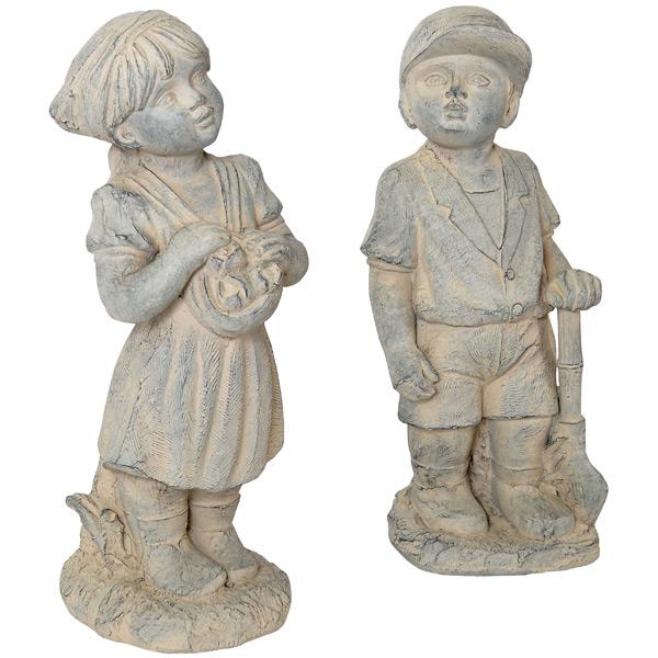 AFD Boy and Girl Ready for Playtime Set of 2 Décor AFD Grey 