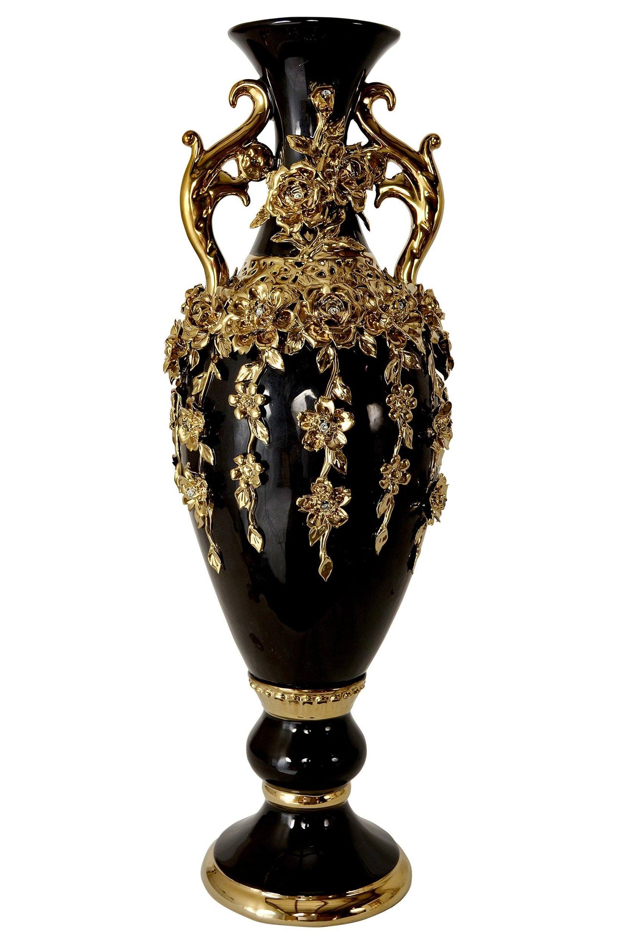 AFD Golden Floret Jeweled Vase Décor AFD Multi-Colored 