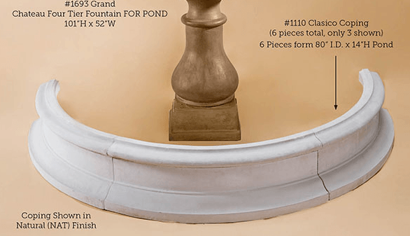 Classico Coping 6 pieces fountain Tuscan 