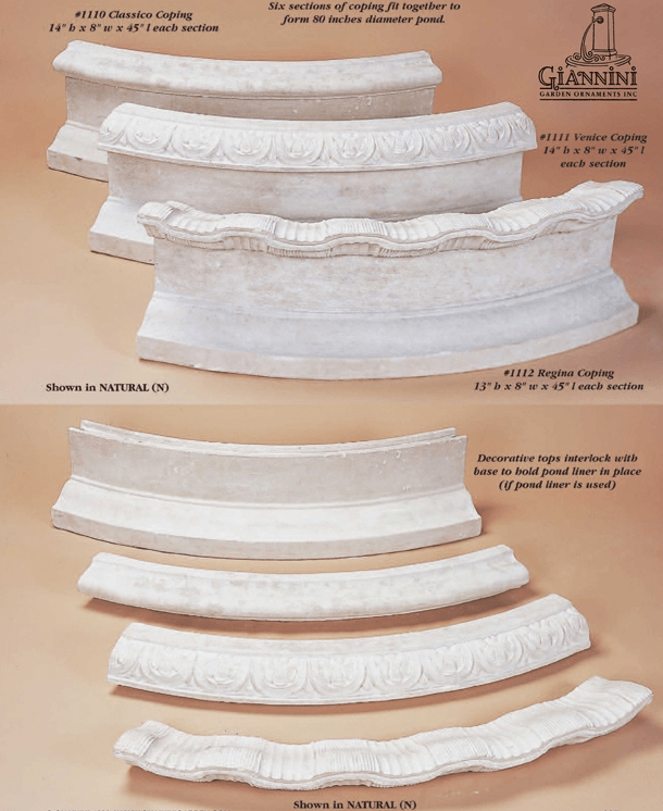 Classico Coping 6 pieces fountain Tuscan 