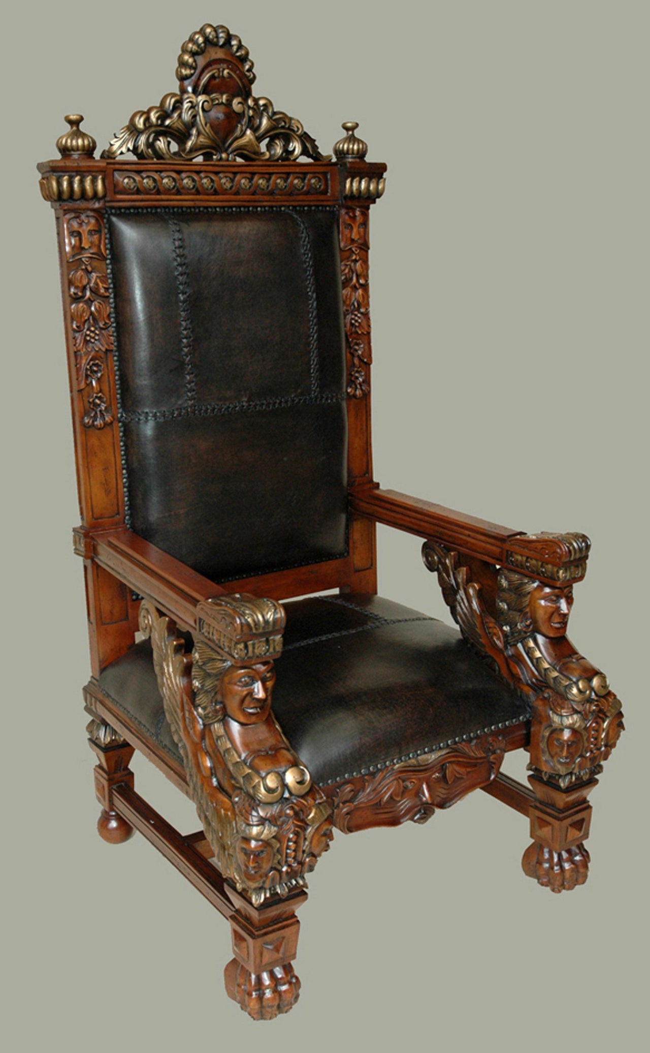 AFD Royal Griffin Leather Chair VE Chairs AFD Mahogany 
