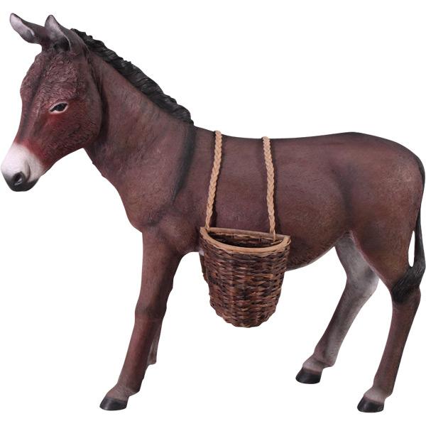 AFD Donkey with Basket Statuary AFD Multi-Colored 