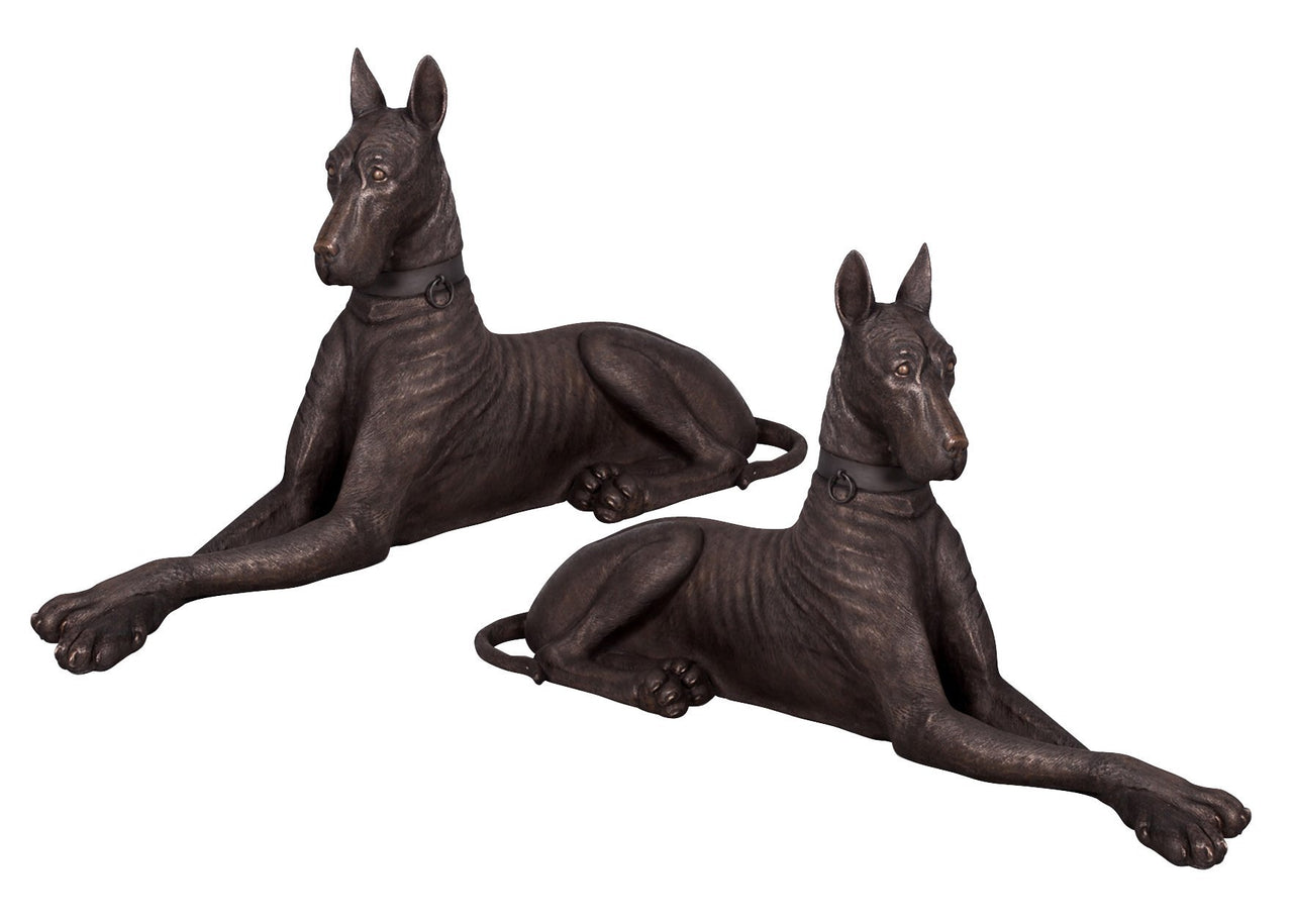 AFD Great Dane Faux Bronze Set of 2 Statuary AFD Bronze 