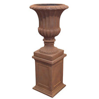 Thumbnail for AFD Terra Cotta Vase on Pedestal Décor AFD Rust 