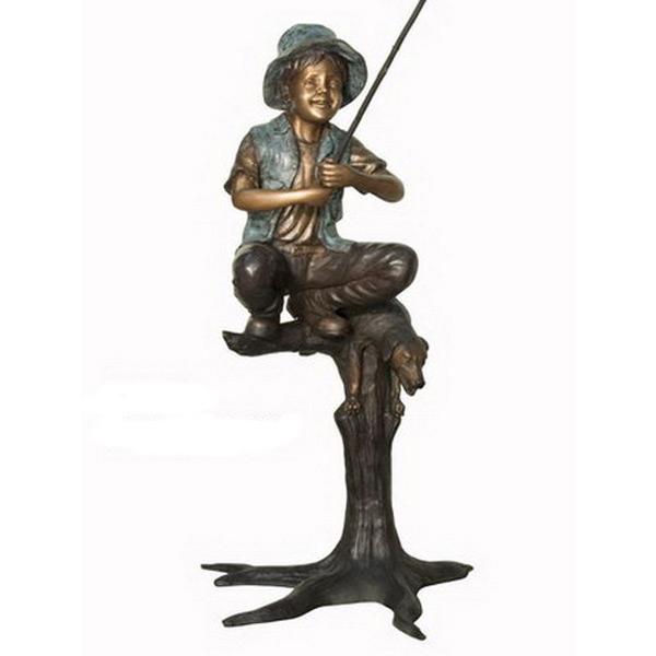 AFD Boy Fishing from Tree Décor AFD Multi-Colored 