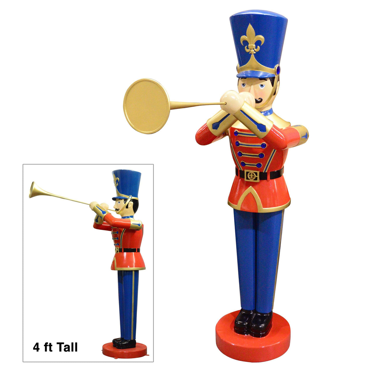 AFD Toy Soldier with Trumpet 4 foot Statuary AFD Multi-Colored 
