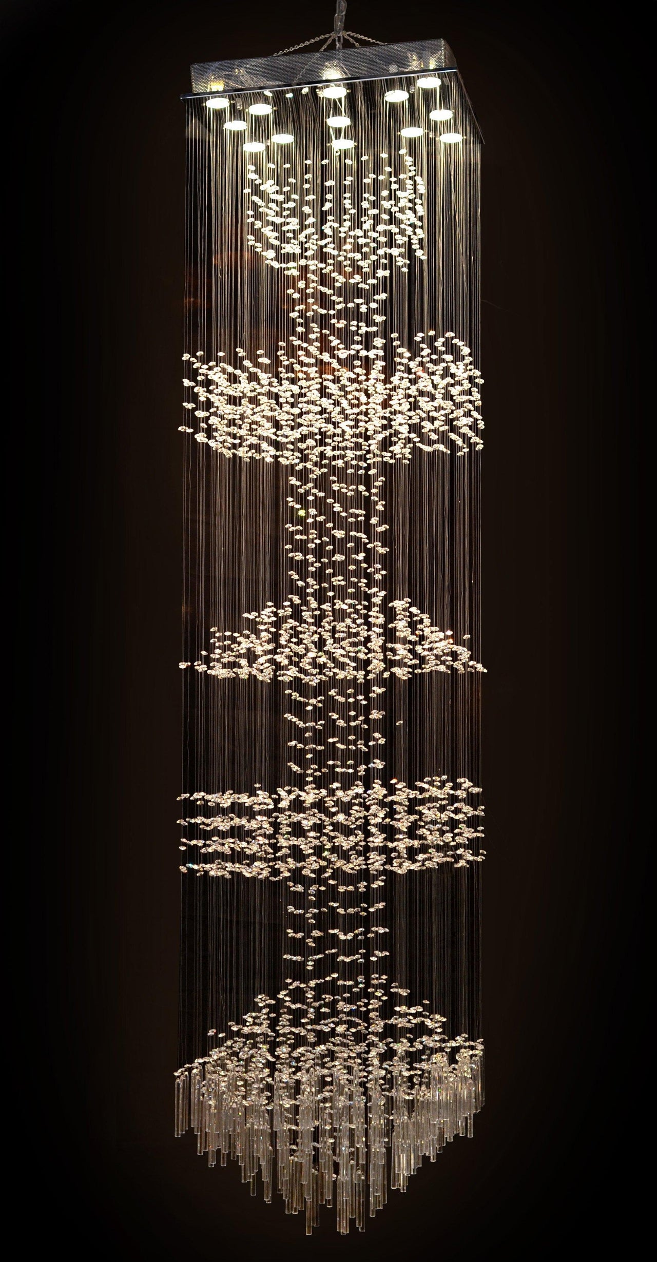 AFD Grand Crystal Column Chandelier Lighting AFD Clear 