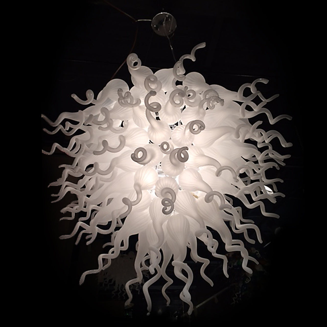 AFD Frosted White Blown Glass Chandelier Lighting AFD White 