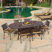 Thumbnail for AFD Savannah Outdoor Aluminum Oval Dining Table Set of 7 (KIT) Tables AFD Multi-Colored 
