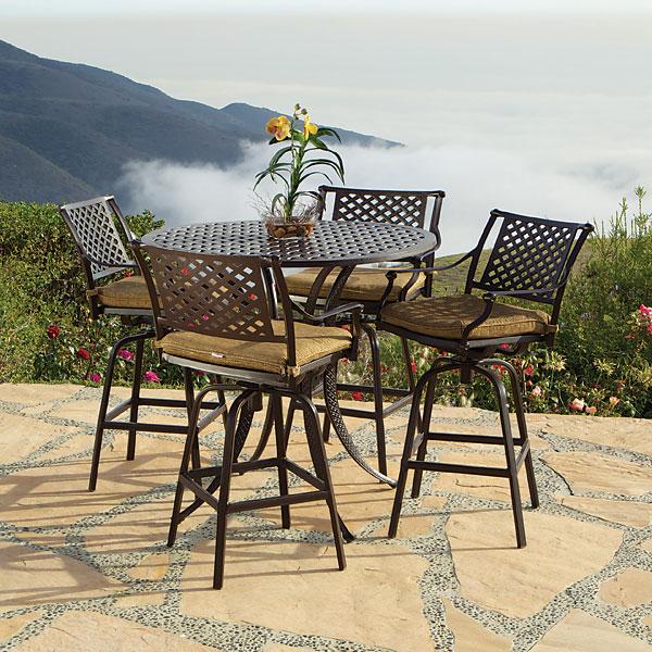 AFD Savannah Outdoor Aluminum Bar Table Set of 5 (KIT) Patio AFD Brown 